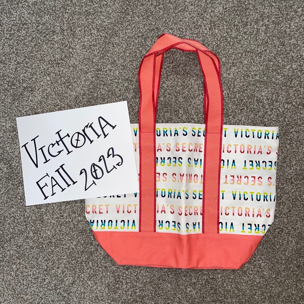 VICTORIA'S SECRET RAINBOW LOGO TOTE BAG